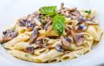 Видео рецепт: Спагетти с грибами в сливочном соусе Макароны с шампиньонами в сливочном